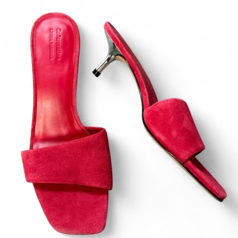 Reformation Women's Pink and Red Mules